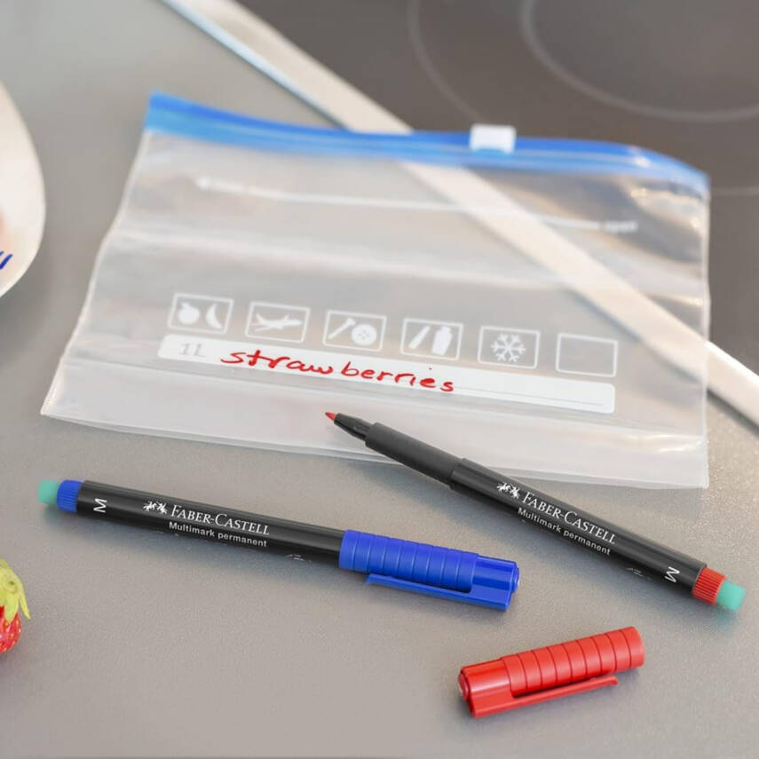 Faber Castell Permanent Kalem, M Boy, Solmayan Mürekkep, Kırmızı - 6