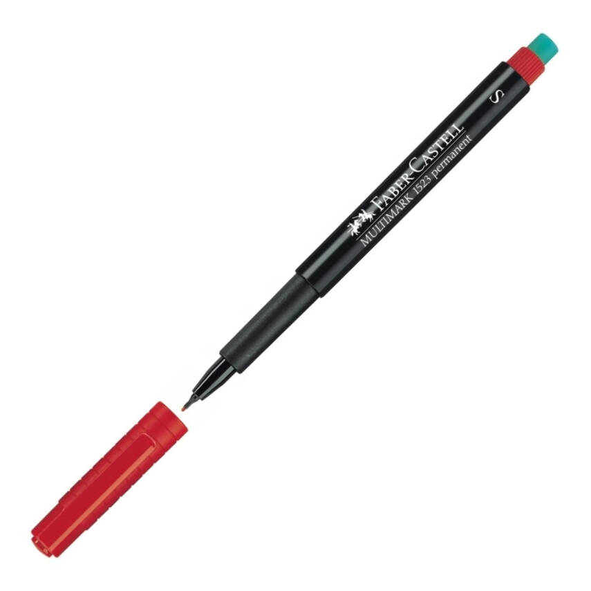 Faber Castell Permanent Kalem, S Boy, Solmayan Mürekkep, Kırmızı - 1