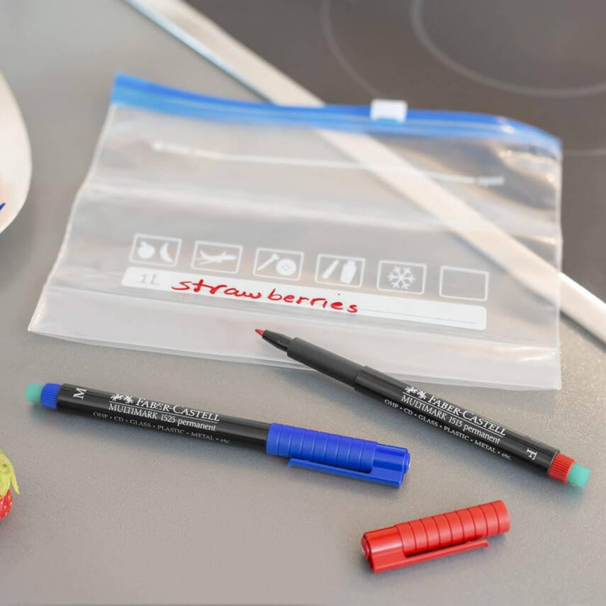 Faber Castell Permanent Kalem, S Boy, Solmayan Mürekkep, Mavi - 7