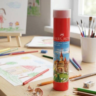 Faber Castell Red Line Kuru Boya Kalemi, 12 Renk, Metal Tüplü - 2