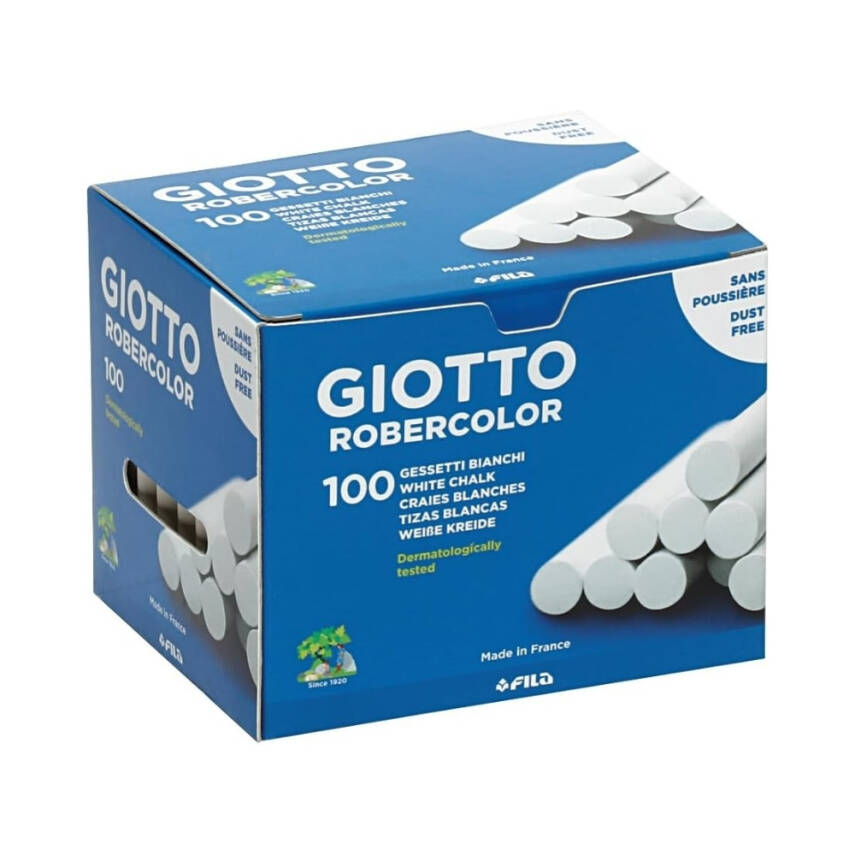 Giotto Robercolor Tozsuz Tebeşir, 100'lü, Beyaz, Kalsiyum Karbonatlı - 1