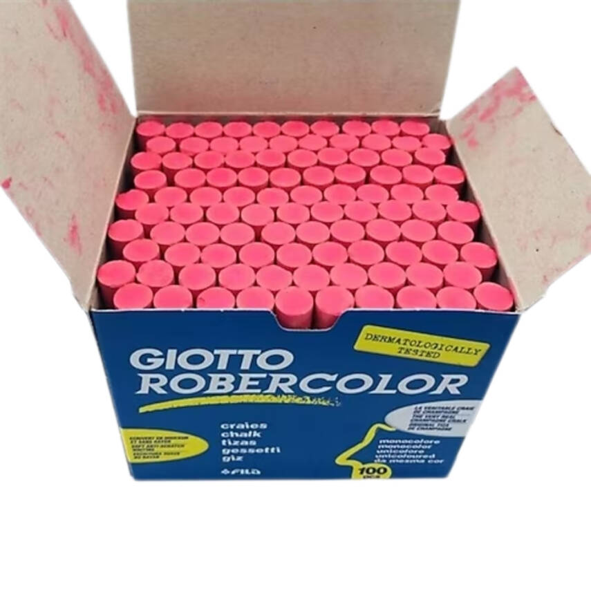 Giotto Robercolor Tozsuz Tebeşir, 100'lü, Kırmızı, Kalsiyum Karbonatlı - 2