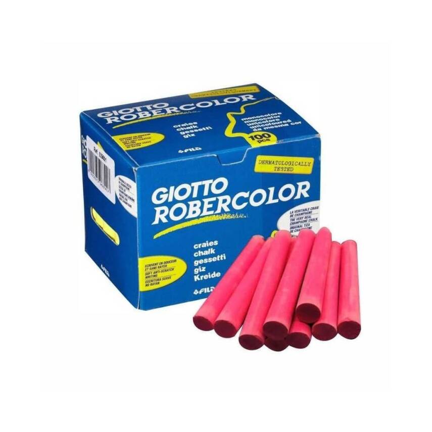 Giotto Robercolor Tozsuz Tebeşir, 100'lü, Kalsiyum Karbonatlı, Kırmızı - 1