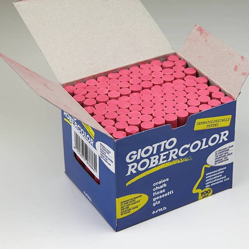 Giotto Robercolor Tozsuz Tebeşir, 100'lü, Kalsiyum Karbonatlı, Kırmızı - 3