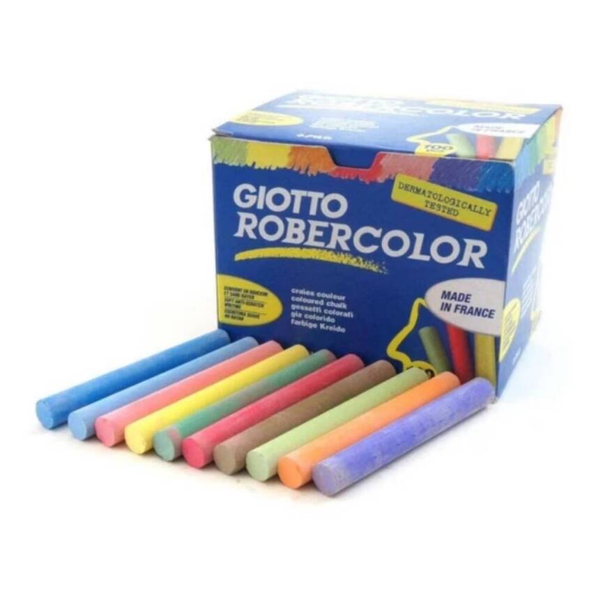 Giotto Robercolor Tozsuz Tebeşir, 100'lü, Kalsiyum Karbonatlı, Renkli - 2