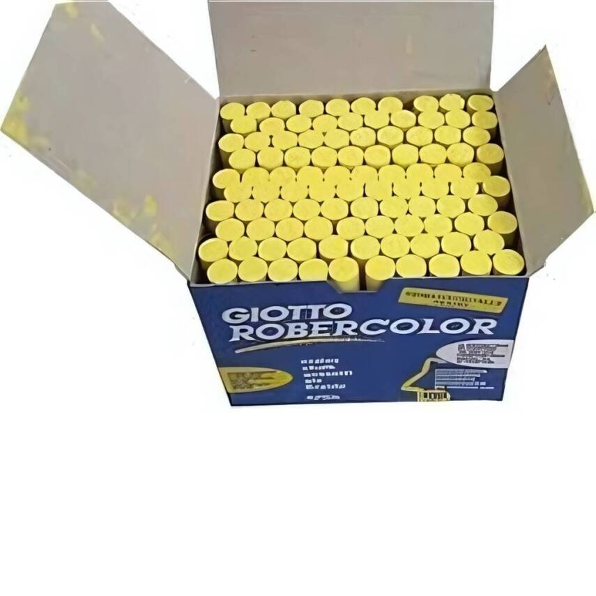 Giotto Robercolor Tozsuz Tebeşir, 100'lü, Kalsiyum Karbonatlı, Sarı - 3