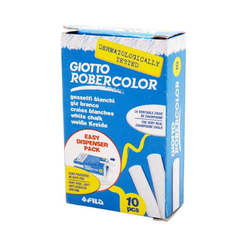 Giotto Robercolor Tozsuz Tebeşir, Beyaz, 10'lu, Kalsiyum Karbonatlı - 2