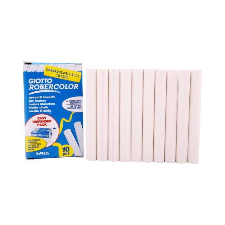 Giotto Robercolor Tozsuz Tebeşir, 10'lu, Kalsiyum Karbonatlı, Beyaz - 6