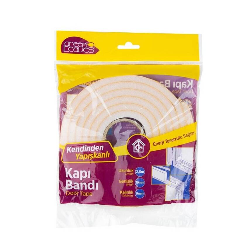 GreenLeaves Süngerli Kapı Bandı, 2,5 m, Ses ve Isı Yalıtımı İçin İdeal - 1