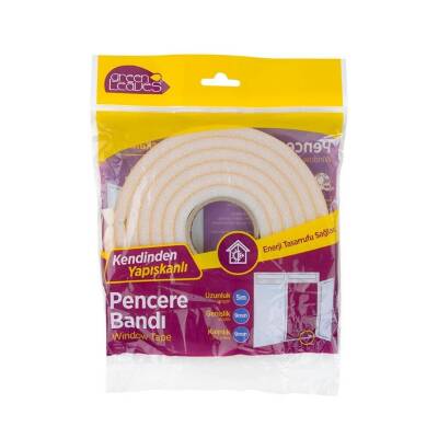 GreenLeaves Süngerli Pencere Bandı, 5m, Isı ve Ses Yalıtımı İçin İdeal - GreenLeaves