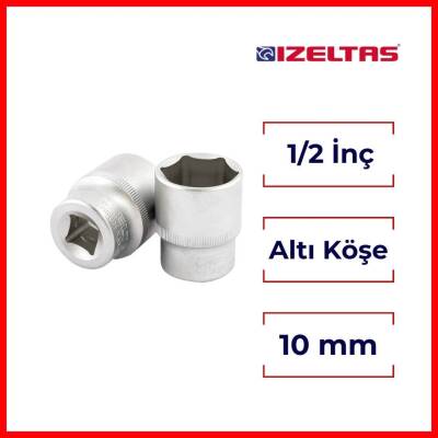İzeltaş Altı Köşe Lokma Anahtar, 1/2 İnç 10 mm, Yüksek Tork Dayanımı - 2