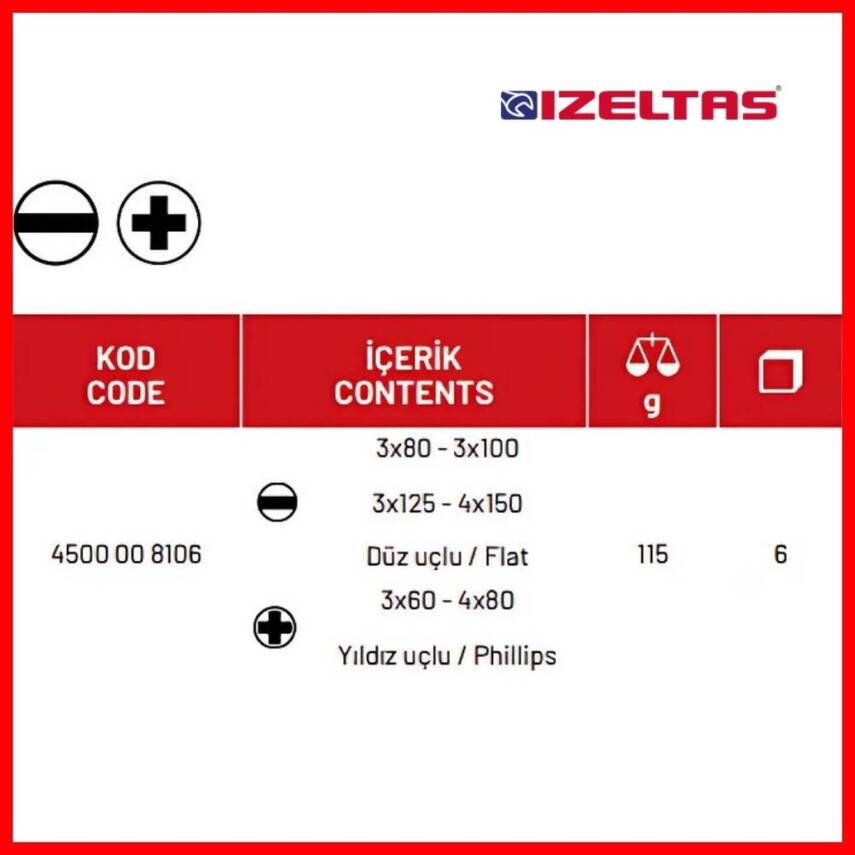 İzeltaş Elektronikçi Tip Klemens Tornavida Seti, 6 Parça, Dayanıklı - 4