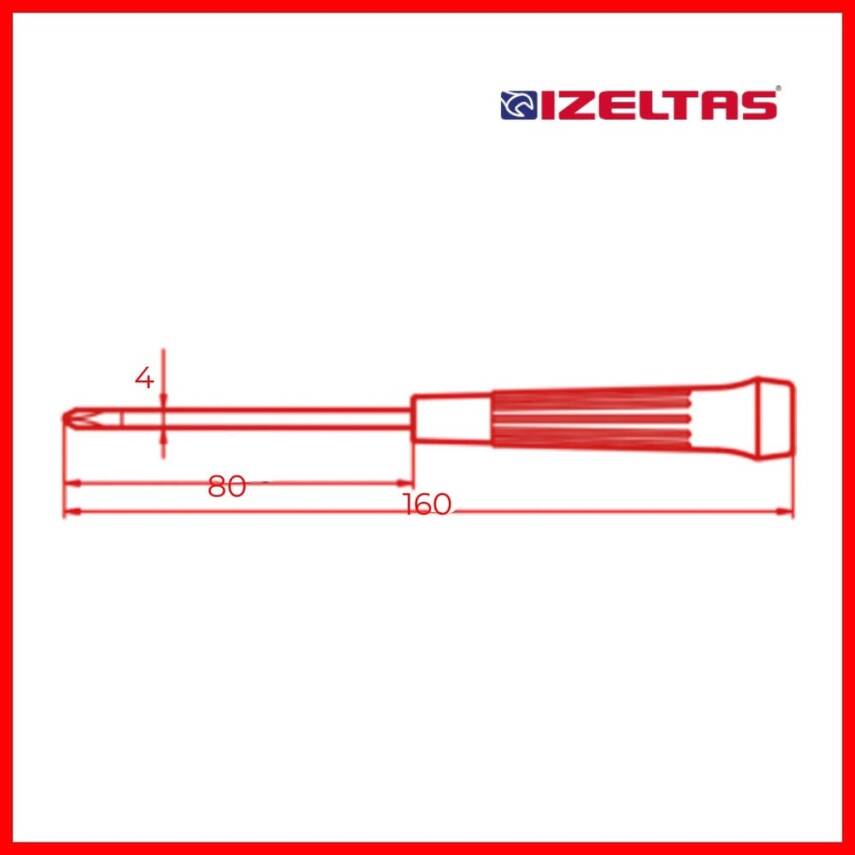 İzeltaş Elektronikçi Tip Klemens Tornavida, Yıldız 4x80 mm, Dayanıklı - 3