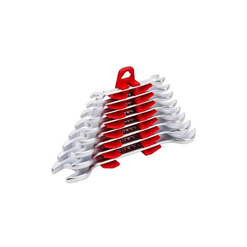 İzeltaş İki Ağız Anahtar Takımı, 8 Parça, Kısa Boy, Dayanıklı Çelik - 1