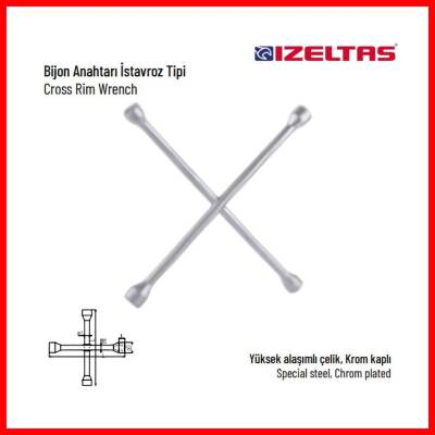İzeltaş İstavroz Tipi Bijon Anahtarı, 17x19 - 21(13/16)x22 mm, Çelik - 4
