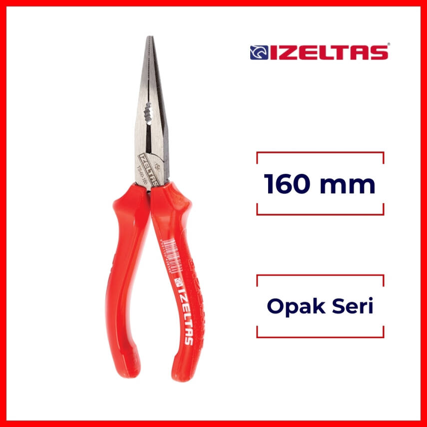 İzeltaş İzole Karga Burun Pense, 160 mm Opak Seri,Güvenli ve Dayanıklı - 2