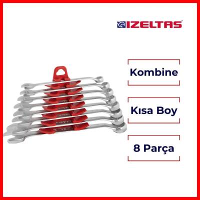 İzeltaş Kombine Anahtar Takımı, 8 Parça, Kısa Boy, Dayanıklı Çelik - 2