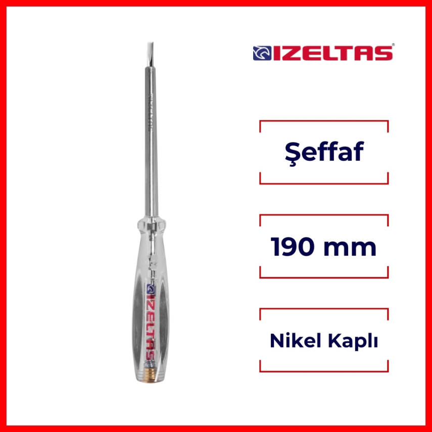 İzeltaş Kontrol Kalemi, 190 mm, Elektrik Akımı Testi,Güvenli ve Hassas - 2