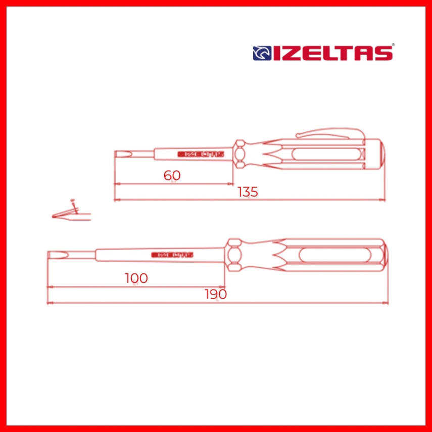 İzeltaş Kontrol Kalemi, 190 mm, Elektrik Akımı Testi,Güvenli ve Hassas - 3