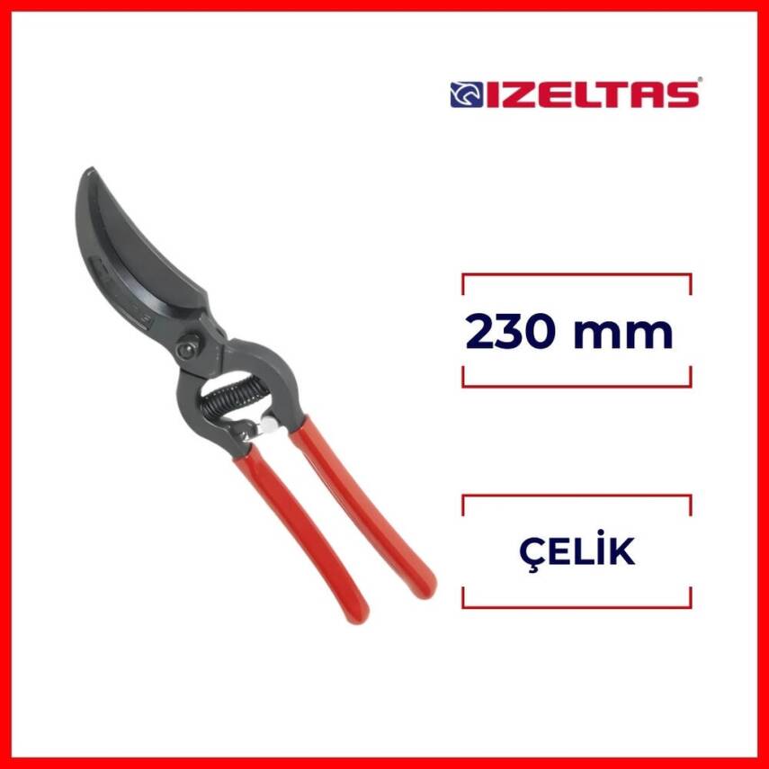 İzeltaş Lüks Bağ Makası, 230 mm, Yüksek Performanslı ve Dayanıklı - 2