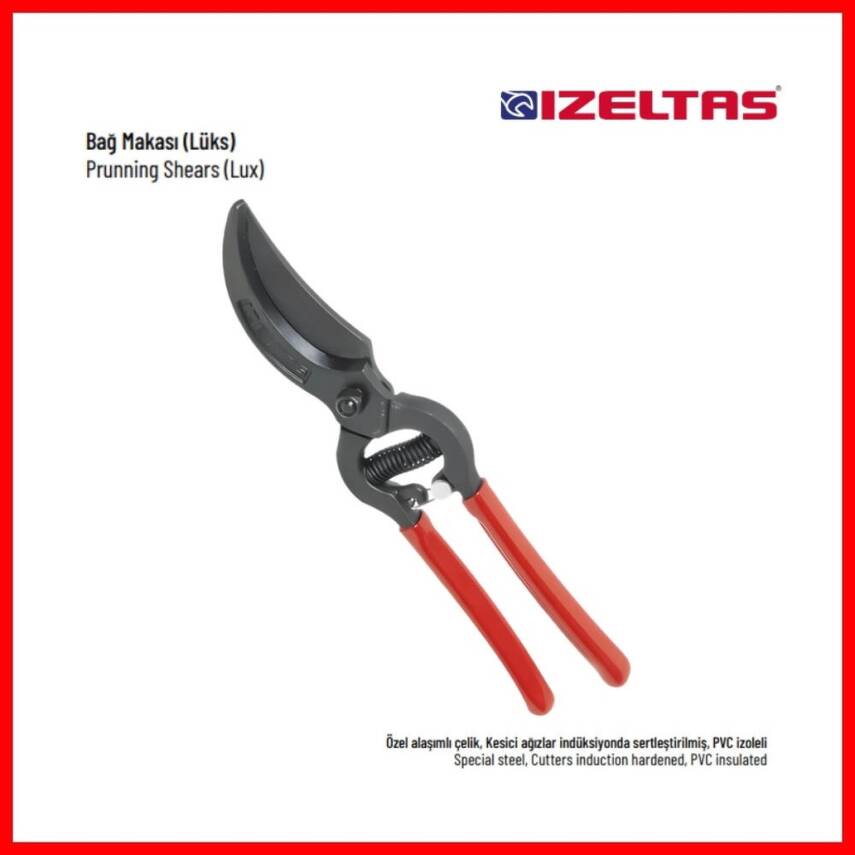İzeltaş Lüks Bağ Makası, 230 mm, Yüksek Performanslı ve Dayanıklı - 4