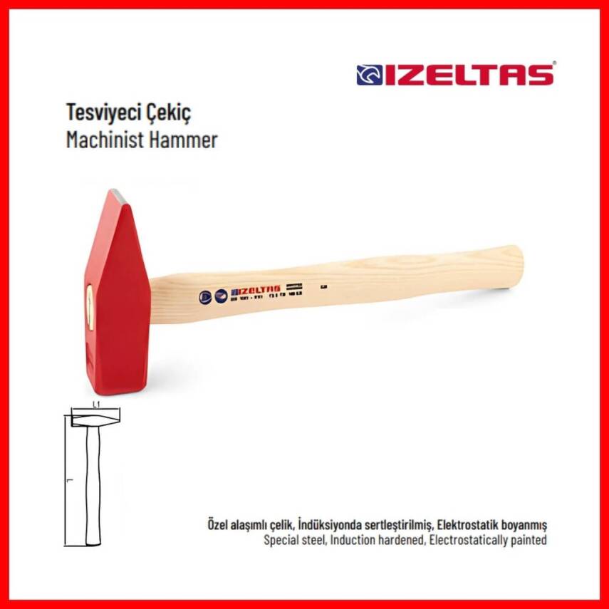 İzeltaş Tesviyeci Çekiç, 300 Gr, Hassas İşçilik ve Dayanıklılık - 4