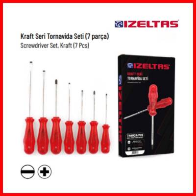 İzeltaş Tornavida Seti, Kraft Seri, 7 Parça, Dayanıklı Tasarım - 3