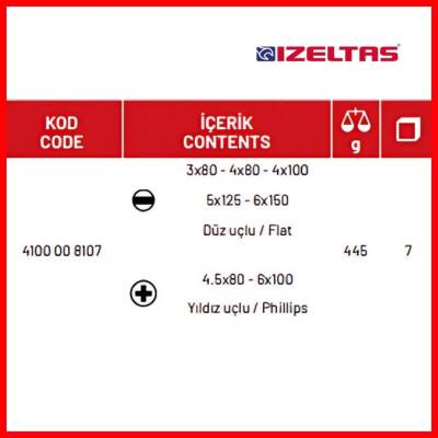 İzeltaş Tornavida Seti, Kraft Seri, 7 Parça, Dayanıklı Tasarım - 4