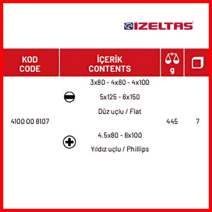 İzeltaş Tornavida Seti, Kraft Seri, 7 Parça, Dayanıklı Tasarım - 4