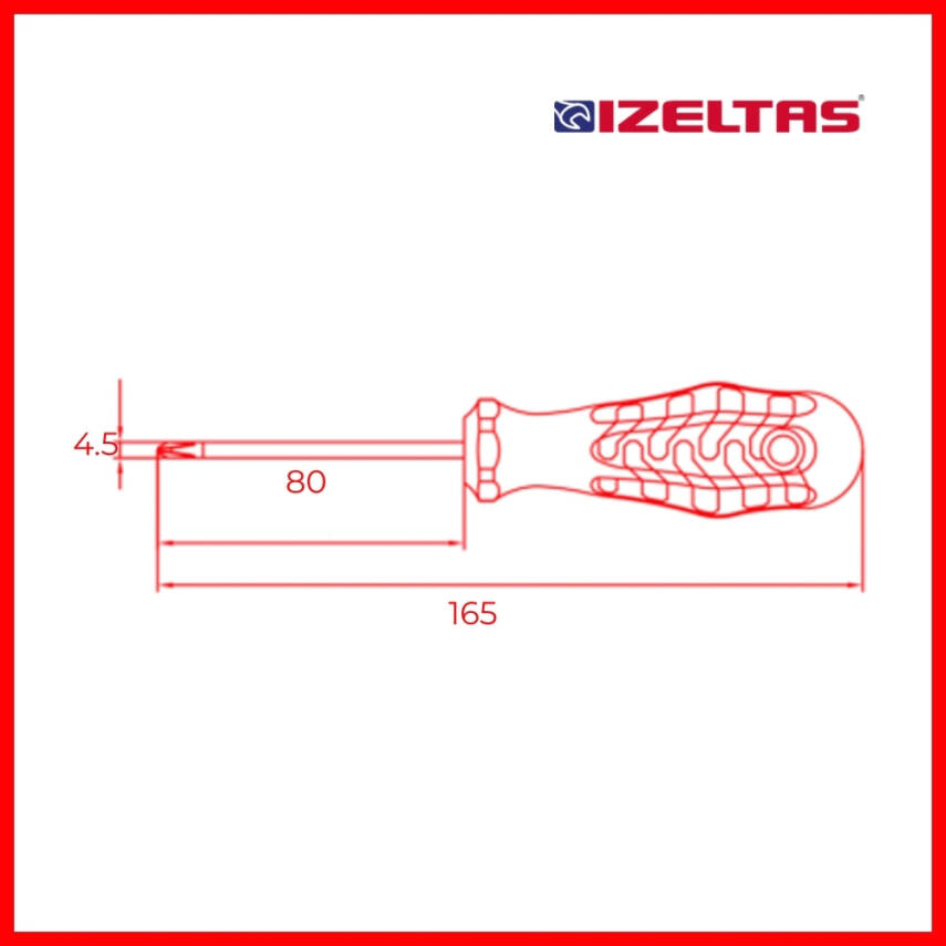 İzeltaş Yıldız Uçlu Tornavida, 4.5x80 mm, Opak Seri, Güvenli ve Hassas - 3