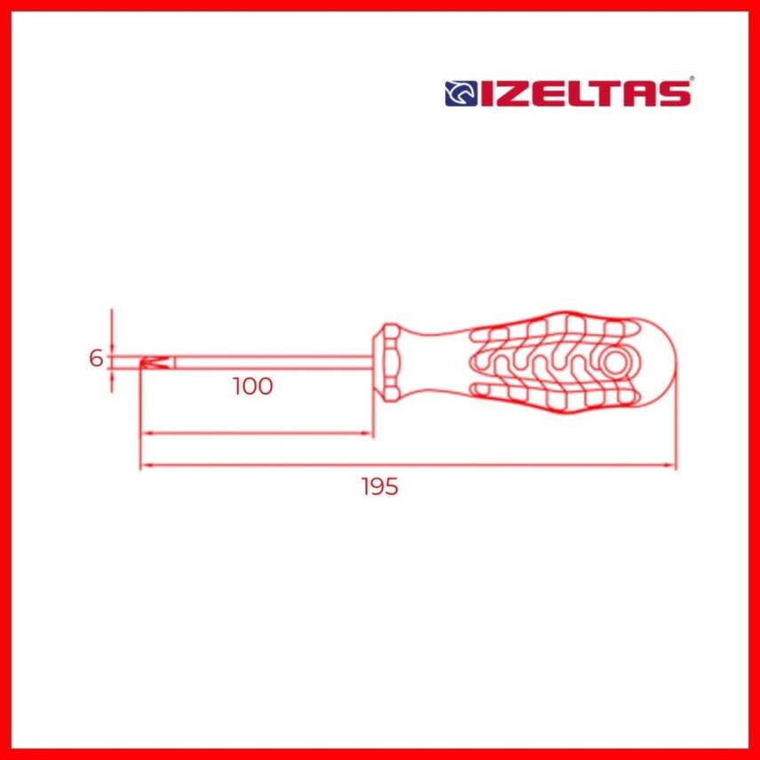 İzeltaş Yıldız Uçlu Tornavida, 6x100 mm, Opak Seri, Güvenli ve Hassas - 3