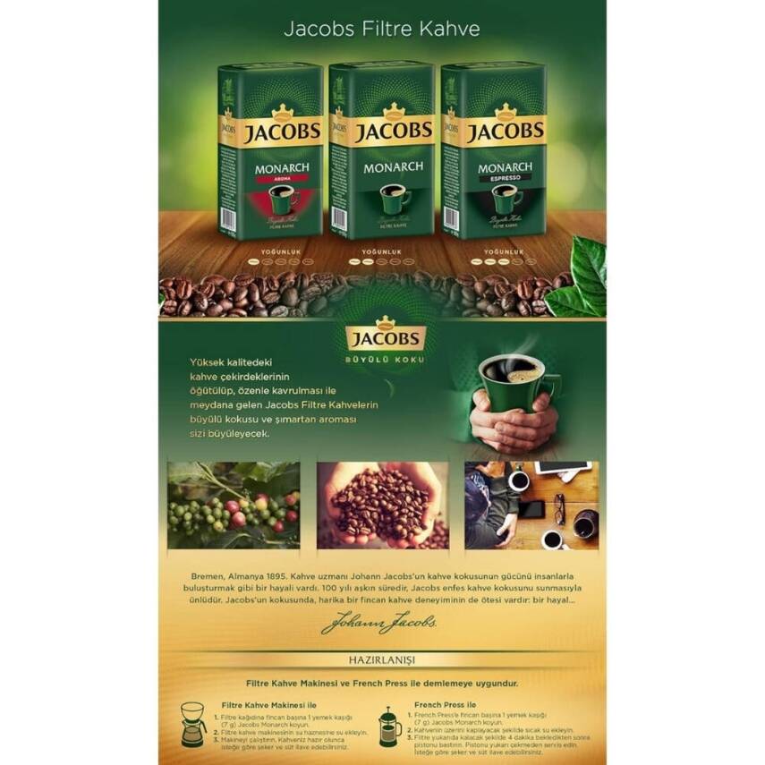 Jacobs Monarch Filtre Kahve, 500 gram Paket - 7