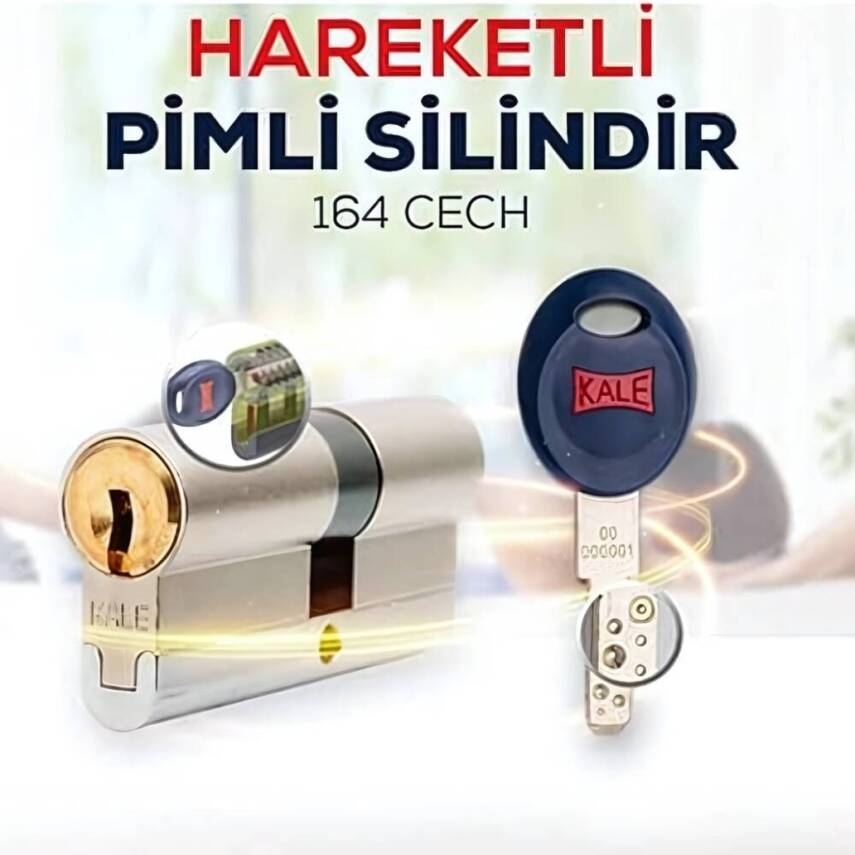 Kale Kilit 164 CECM Kilit Göbeği, Tüpten Şifreli Mandallı, 68mm, Nikel - 3