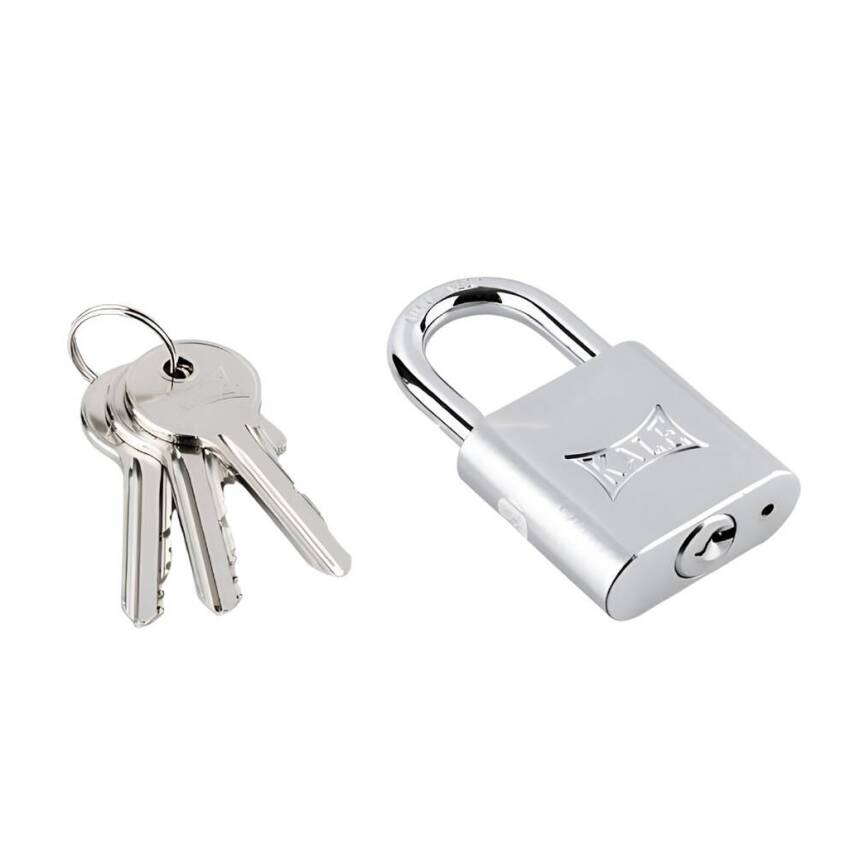 Kale Pirinç Asma Kilit, 40 mm, Nikel Kaplama, Dayanıklı ve Güvenli - 3