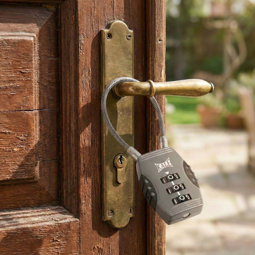 Kale Şifreli Asma Kilit 3 Basamaklı, Güvenli ve Dayanıklı, Gri - 2