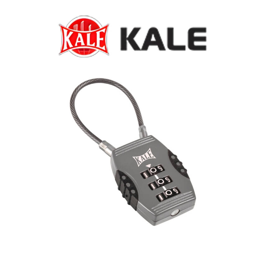 Kale Şifreli Asma Kilit 3 Basamaklı, Güvenli ve Dayanıklı, Gri - 3