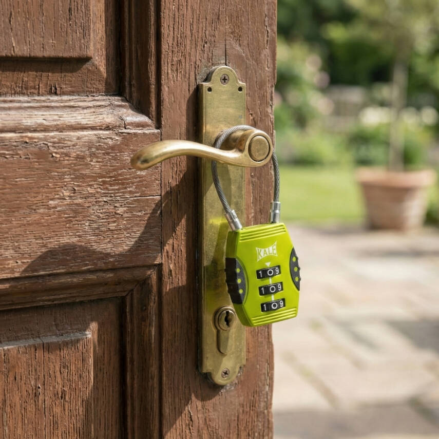 Kale Şifreli Asma Kilit 3 Basamaklı, Güvenli ve Dayanıklı, Yeşil - 2