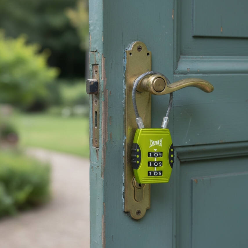 Kale Şifreli Asma Kilit 3 Basamaklı, Güvenli ve Dayanıklı, Yeşil - 3