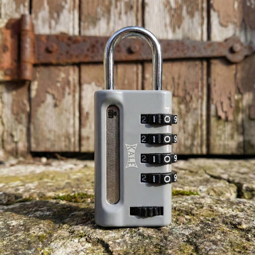 Kale Şifreli Asma Kilit 4 Basamaklı, Güvenli ve Dayanıklı, Gri - 2