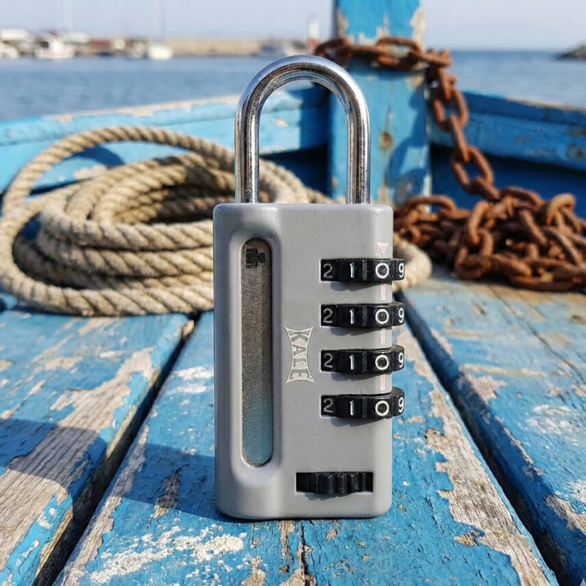 Kale Şifreli Asma Kilit 4 Basamaklı, Güvenli ve Dayanıklı, Gri - 3