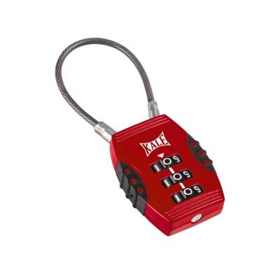 Kale Şifreli Asma Kilit, 3 Basamaklı Şifre, Güvenlikli Yapı, Kırmızı - Kale