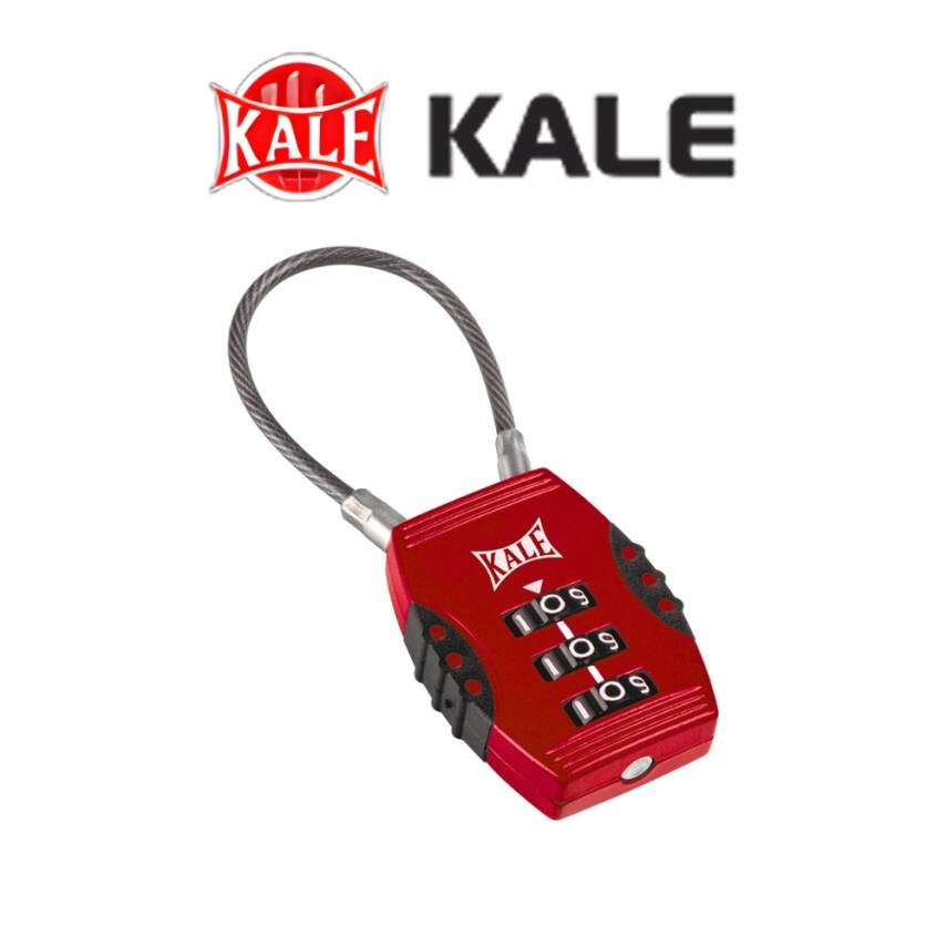 Kale Şifreli Asma Kilit, 3 Basamaklı Şifre, Güvenlikli Yapı, Kırmızı - 4