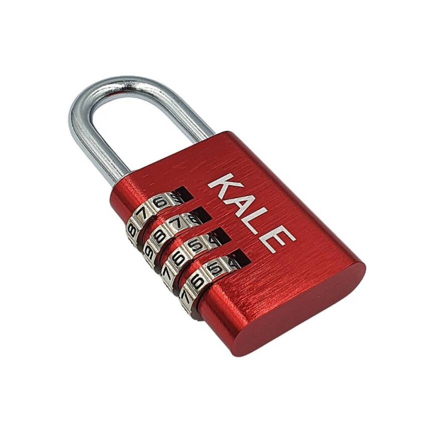 Kale Şifreli Asma Kilit, 4 Basamaklı Şifre, Dayanıklı Yapı, Kırmızı - 2