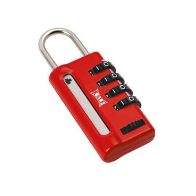 Kale Şifreli Asma Kilit, 4 Basamaklı Şifre, Güvenlikli Yapı, Kırmızı - Kale