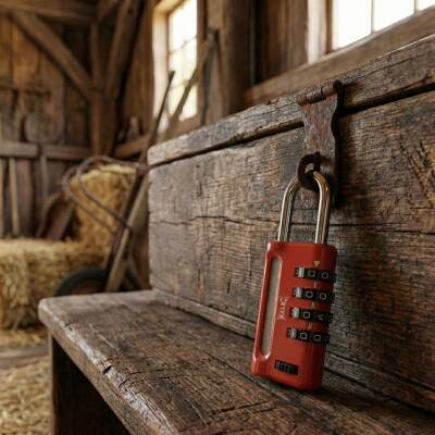 Kale Şifreli Asma Kilit, 4 Basamaklı Şifre, Güvenlikli Yapı, Kırmızı - 2