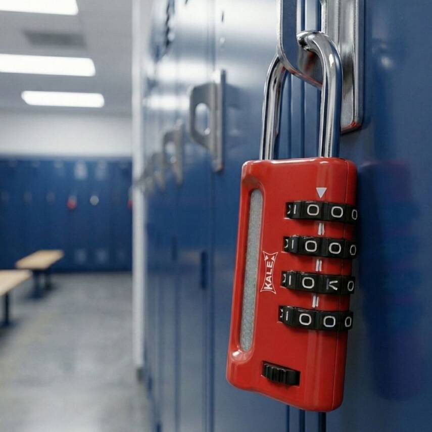 Kale Şifreli Asma Kilit, 4 Basamaklı Şifre, Güvenlikli Yapı, Kırmızı - 3