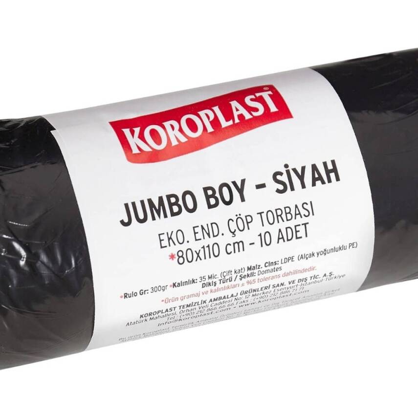 Koroplast Çöp Torbası Eko Endüstriyel, Siyah, Jumbo, 80x110 cm - 3