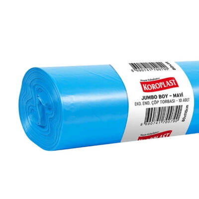Koroplast Eko Çöp Torbası, Mavi, Jumbo Boy, 80x110 cm, 10'lu Paket - 2