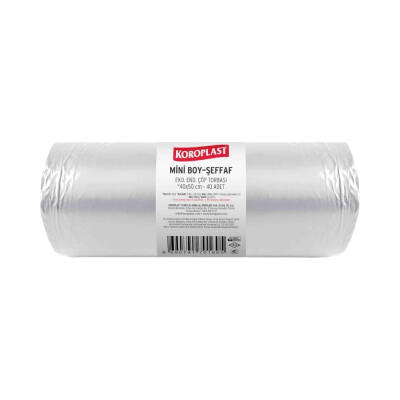 Koroplast Eko Çöp Torbası, Şeffaf, Mini Boy, 40x50 cm, 40'lı Paket - 1