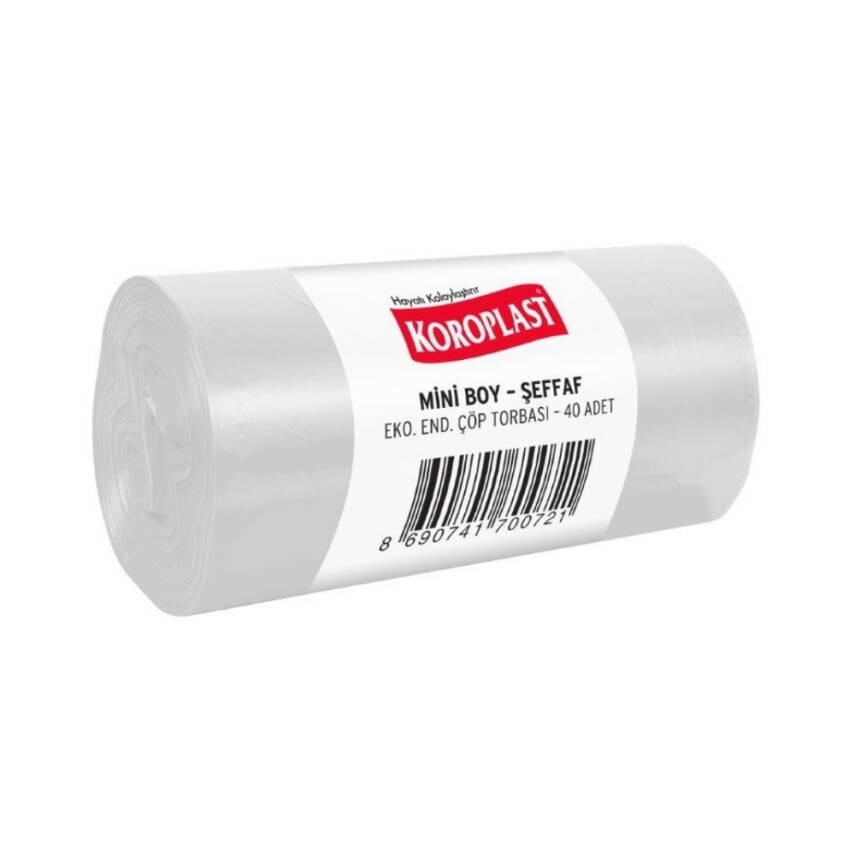 Koroplast Eko Çöp Torbası, Şeffaf, Mini Boy, 40x50 cm, 40'lı Paket - 2